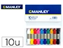 LAPICES CERA MANLEY CAJA DE 10 COLORES SURTIDOS