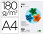 CARTULINA LIDERPAPEL A4 180G/M2 NEGRO PAQUETE DE 100 HOJAS