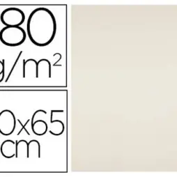 CARTULINA LIDERPAPEL 50X65 CM 180G/M2 CREMA