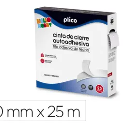 CINTA DE CIERRE ADHESIVA PLICO VELCRO BLANCO 20MM X 25M